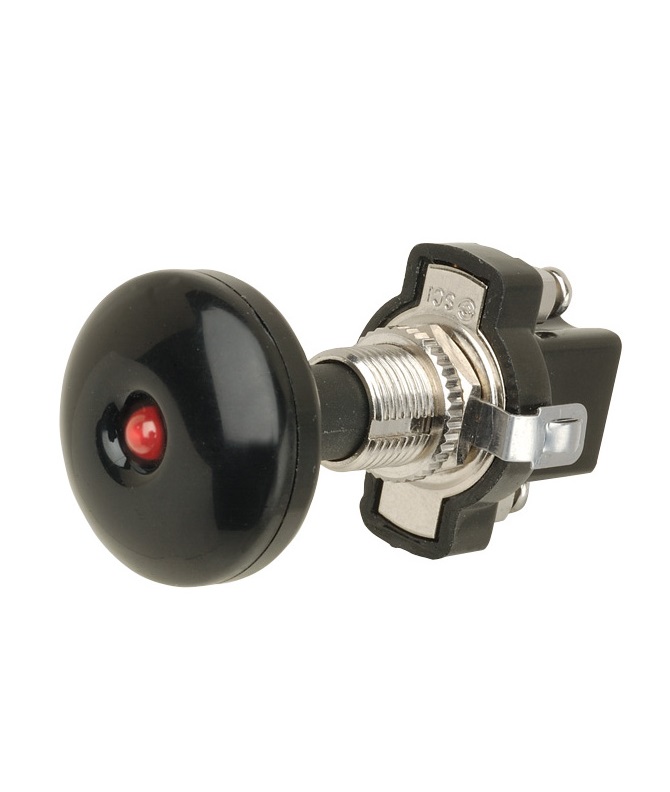 SPST Circular Push-pull Switch Red Small
